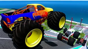 МУЛЬТИКИ ПРО МАШИНКИ Эпические прыжки и столкновения на скоростном монстр-траке Beamng Drive #20