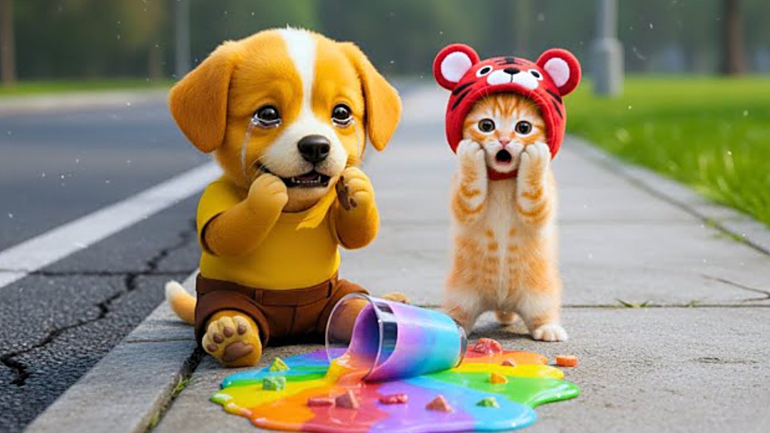 Мультики для детей, собачка и котик вмести готовят коктели, мультфильм/мультики смотреть онлайн