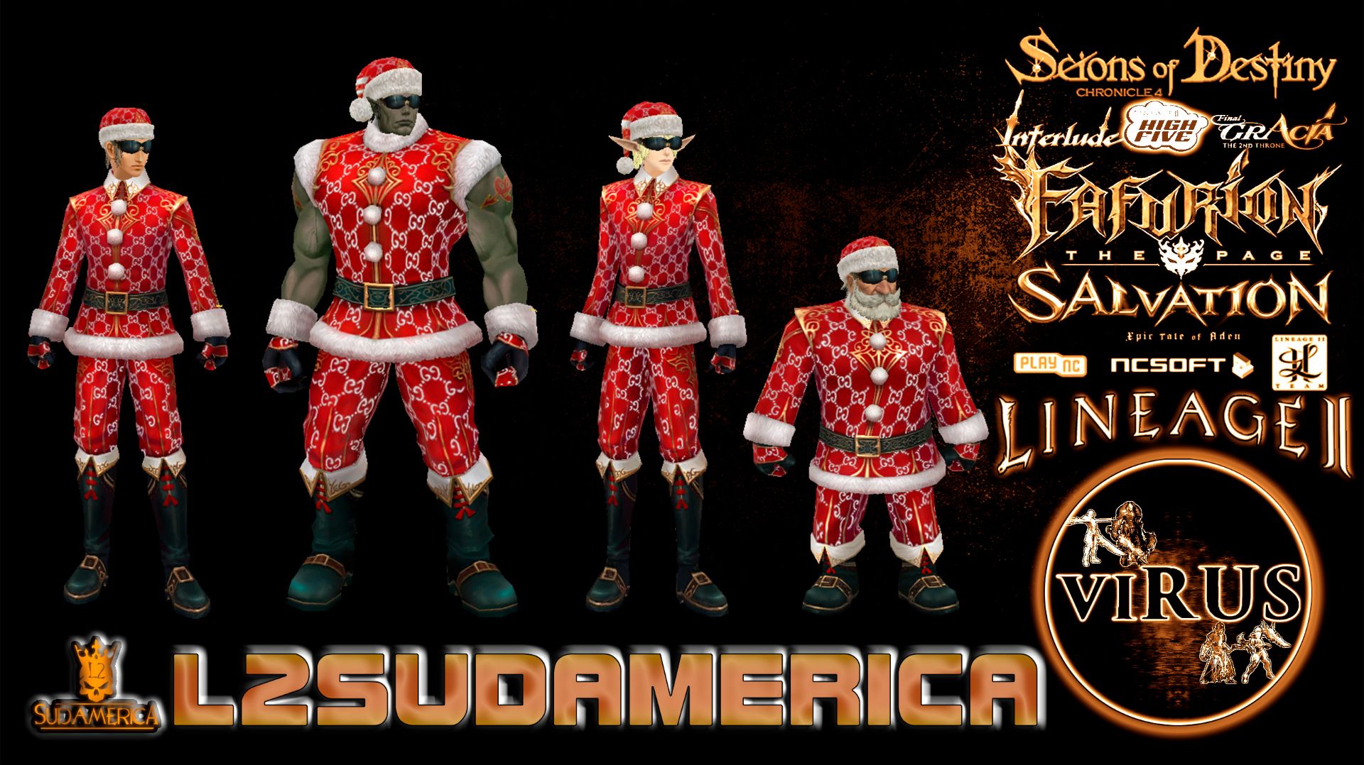 Red New Year’s Costume Gucci for www.L2SudAmerica.Com server. LINEAGE II-Interlude ◄√i®uS►