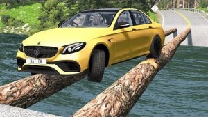 Машины против бревенчатого моста  – BeamNG.Drive