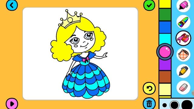 Для детей. Раскрашиваем красивую принцессу смотреть онлайн