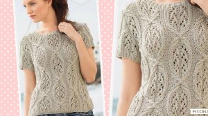 Ажурный узор с араном для джемпера.