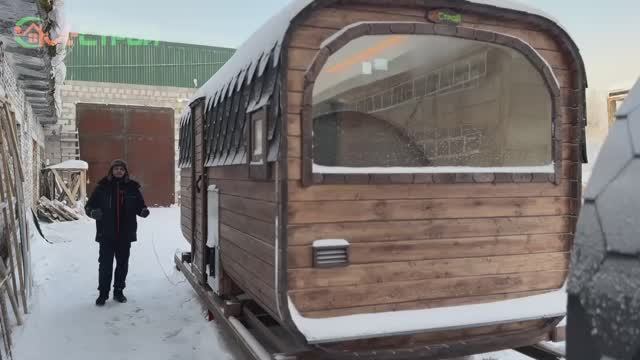 Смотрите обзор бани «Квадро» с панорамным стеклопакетом и убедитесь сами в ее преимуществах!