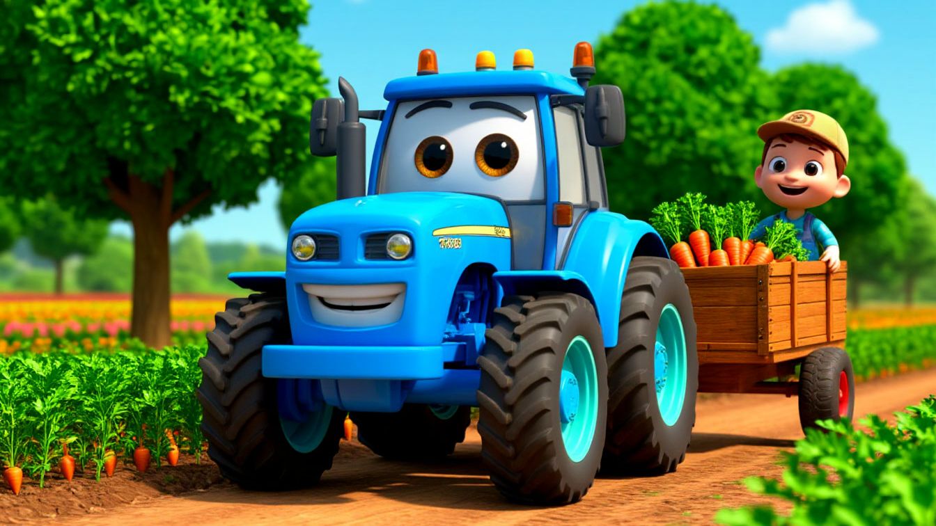 СИНИЙ ТРАКТОР ЕДЕТ ПО ПОЛЯМ +  Сборник Любимых Песенок и Мультиков +Развивающие Мультики для Детей