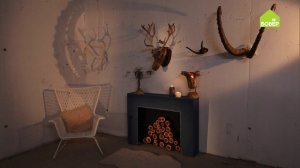 Идея к Новому году. Фальшкамин из фанеры и деревянных спилов