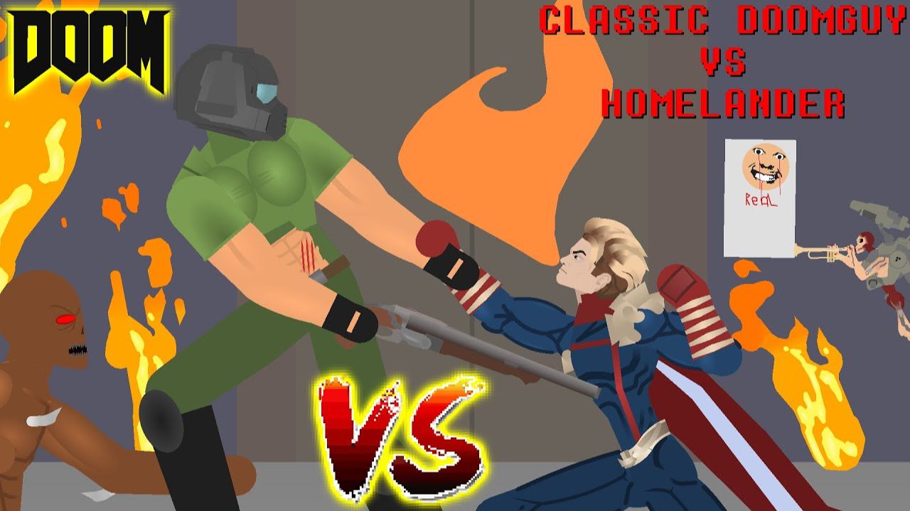 Classic DOOM Guy vs Homelander (Fan Animation) || Stick Nodes смотреть онлайн
