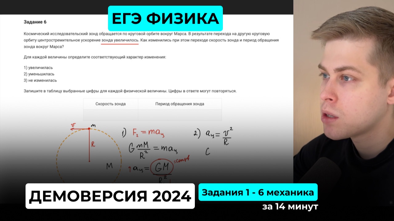 Подготовка к ЕГЭ 2026. Демоверсия ЕГЭ по физике 2025. Задания 1 - 6 (механика) за 16 минут смотреть онлайн