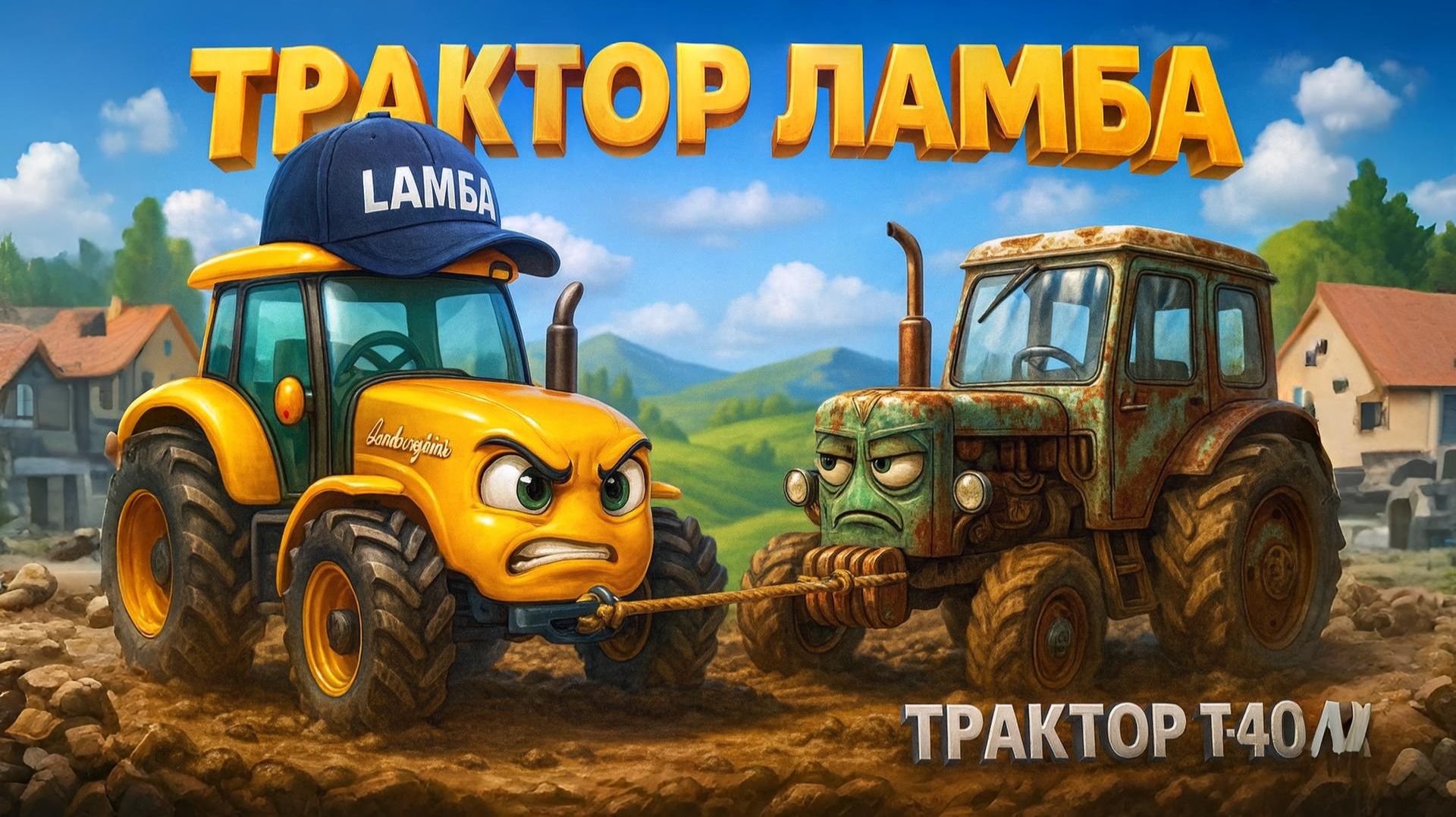 Трактор ЛАМБА — Песня про Машинки 🚜 Жёлтый Lamborghini Трактор смотреть онлайн