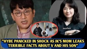 «ХАЙБ в панике! Мама Чонгука раскрыла шоковые факты о Тэхёне и его сыне.