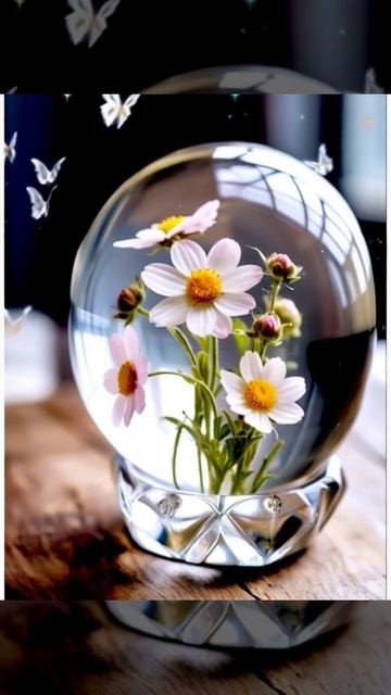 Футаж. Стеклянный шар. Ромашки. смотреть онлайн