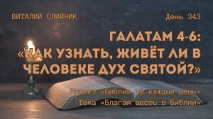 День 343. Галатам 4-6: Как узнать, живёт ли в человеке Дух Святой? | Библия на каждый день