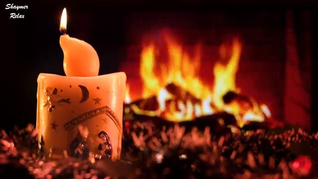 Звуки камина 4K Атмосфера рождественского камина красивая фоновая рождественская музыка