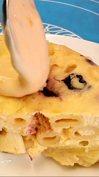 Запеканка из макарон и творога в микроволновке