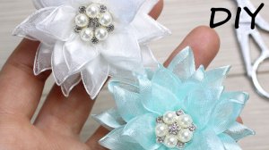 Мастер-класс цветка из органзы. Красивые цветы из ленты