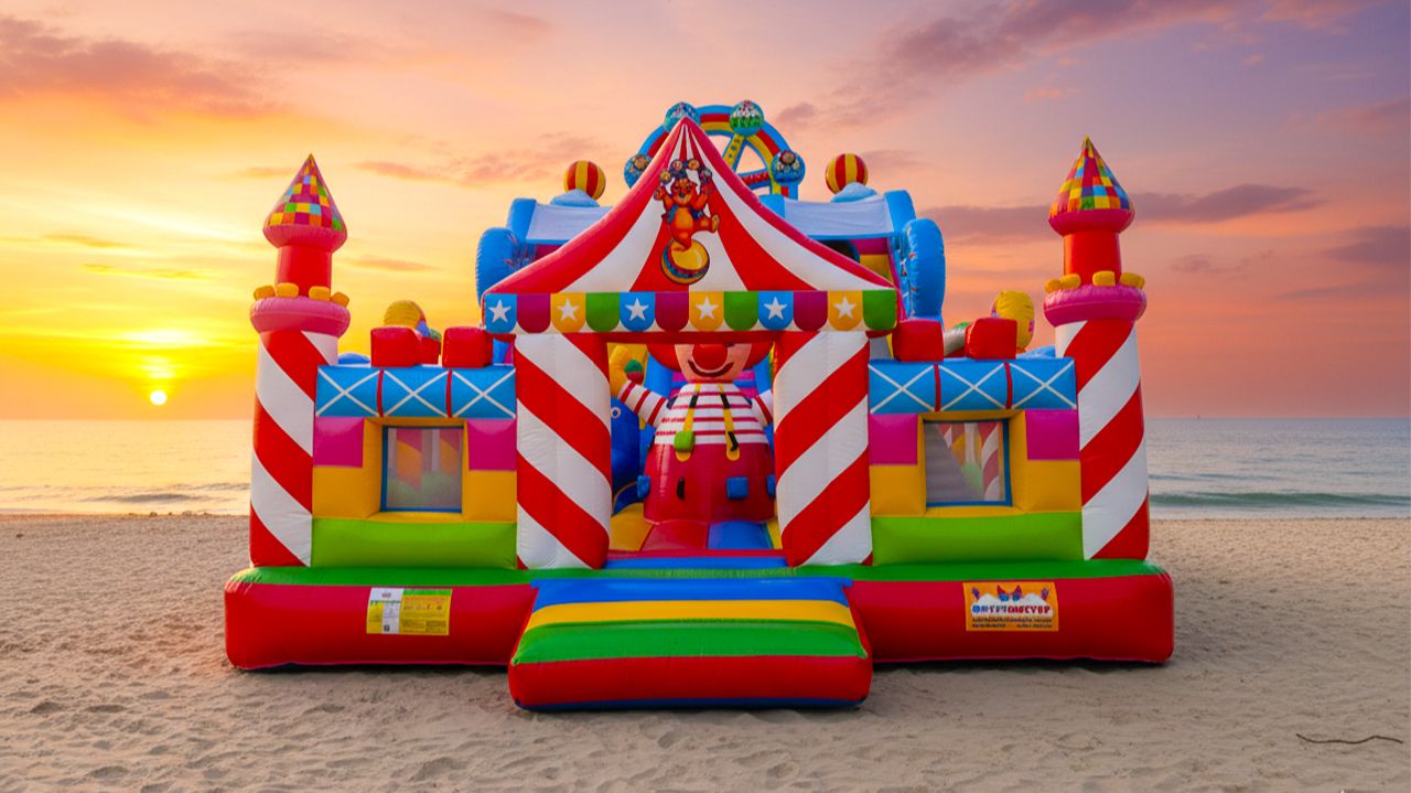 Коммерческий надувной батут «Парк развлечений 5» 12*6*7 м смотреть онлайн