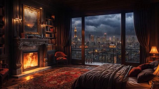 Расслабляющий Камин с Потрескивающими Звуками Огня Звук Камина и Треск Дров для Медитации