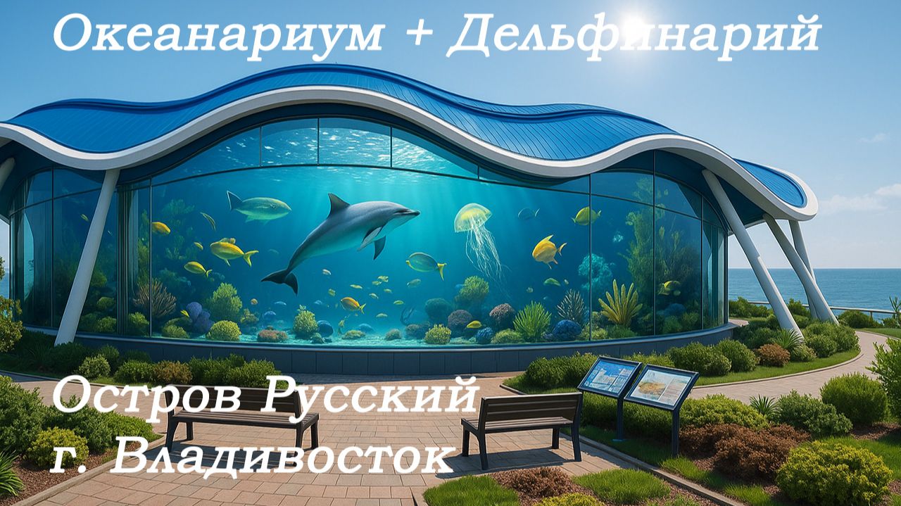 Океанариум и дельфинарий Владивостока на острове Русский, представление в дельфинарии + экспозиция. смотреть онлайн