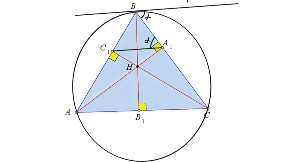 4 ОРТОЦЕНТР - КАСАТЕЛЬНАЯ || СТОРОНЕ ОРТОТРЕУГОЛЬНИКА