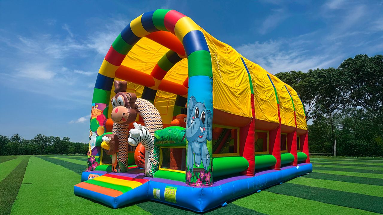 Коммерческий надувной батут «Страна Сафария 3» 10*6*6 м смотреть онлайн