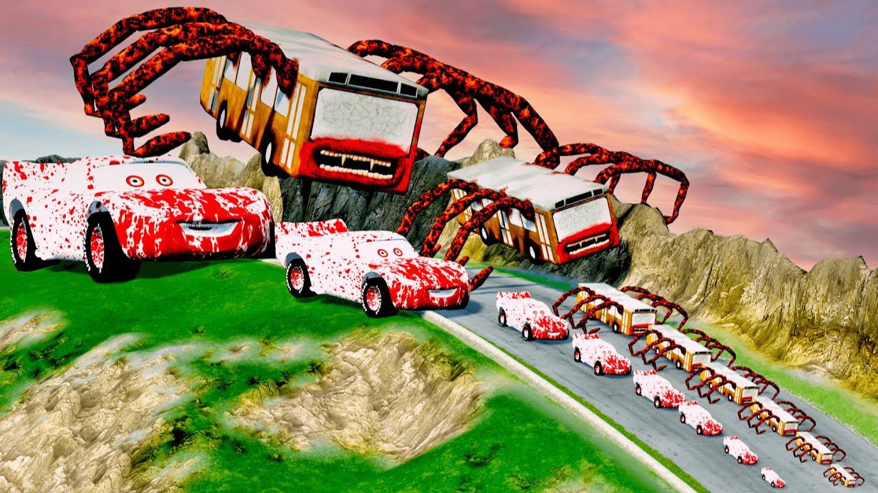 СТРАШНЫЙ Молния Маквин против Страшного автобуса! смотреть онлайн