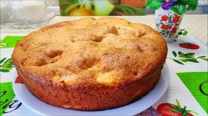 Манник с яблоками, корицей на кефире // Нежный, вкусный