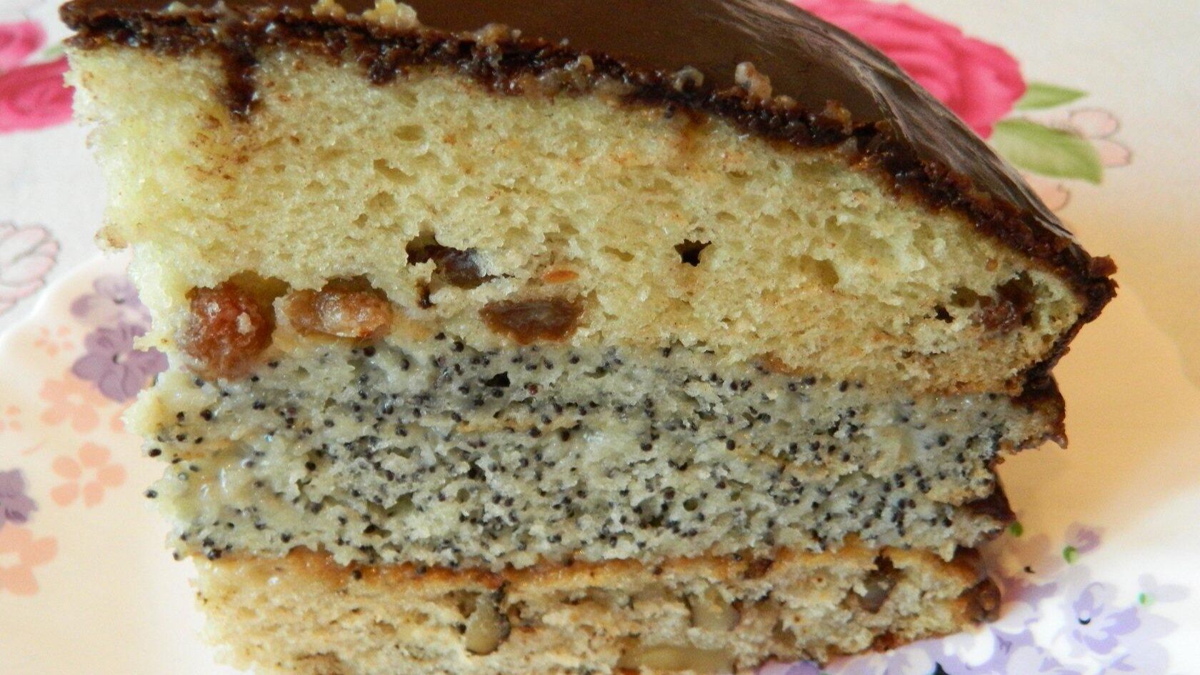 ТОРТ с МАКОМ, ГРЕЦКИМИ ОРЕХАМИ и ИЗЮМОМ смотреть онлайн