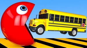 Мультики про машинки Веселый ПАКМАН учим английский цвета мультики для малышей машинки детям