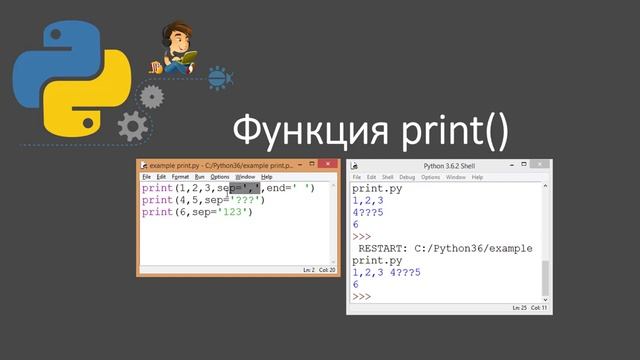 Урок 6 Ввод и вывод данных Python. Функция print() Python смотреть онлайн