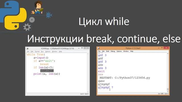 22 Цикл while. Инструкции break, continue, else смотреть онлайн