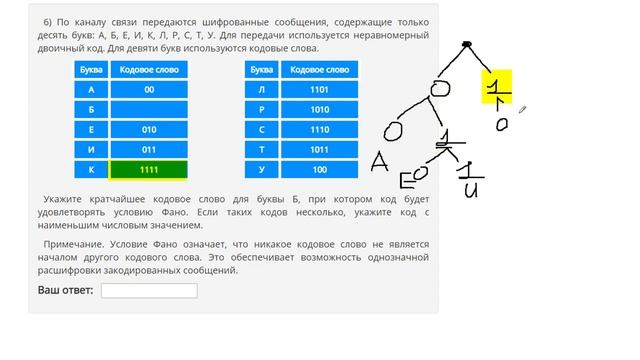 Разбор 5 Задания ЕГЭ по Информатике Условие Фано смотреть онлайн