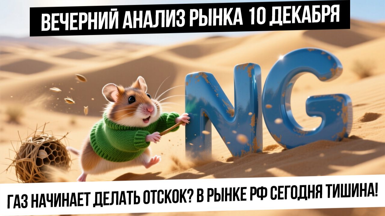 Вечерний анализ рынка 10 декабря. Отскок в газе! Рынок РФ не шевелится и ждет новостей! Рубль вверх? смотреть онлайн