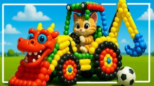 Мультики для детей и малышей. Волшебная Трансформация ярких воздушных шариков в машинки. Мультики