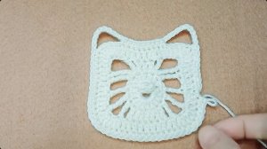 Мотив с котиками крючком, бабушкин квадрат #crochet