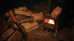 Соло ночевка в лесу с печкой и палаткой пирамидой без лишних слов.