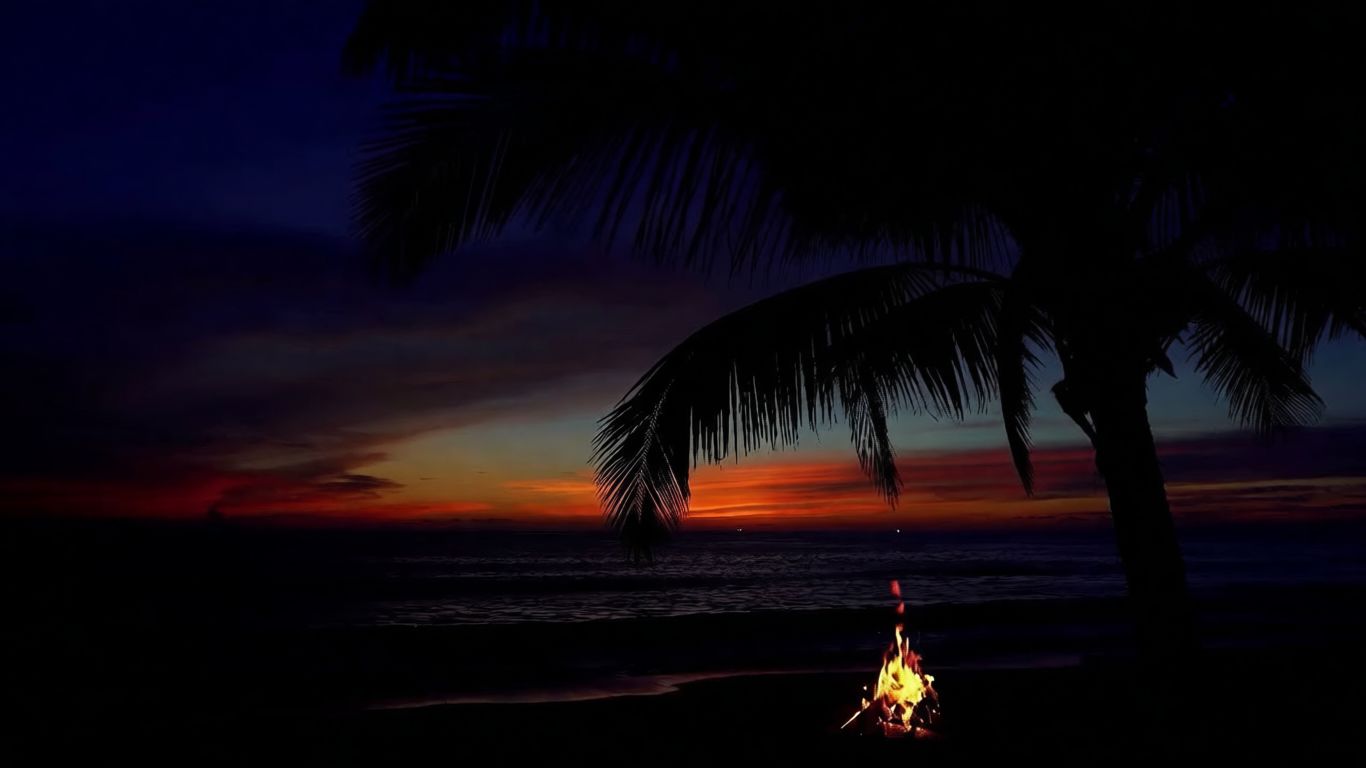 🔥🌊 Звуки океанских волн и костра: успокаивающие звуки для сна.