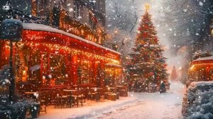 Новогодняя атмосфера, зима, снег, новогодняя ёлка, счастливое Рождество, джаз