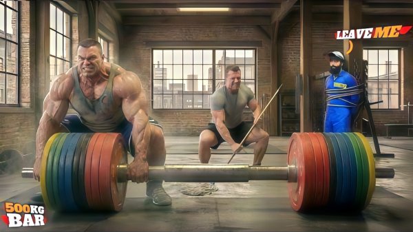 Уборщик Анатолий снова стебется над качками в спортзале