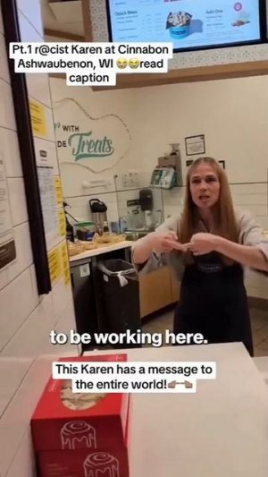 #США Висконсин, США.  Сотрудница  сети кафе пекарен Cinnabon провела "'мастер-класс" по мигрантам