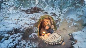 Строю теплую и уютную землянку для выживания. Строю тайную пещеру. Бушкрафт