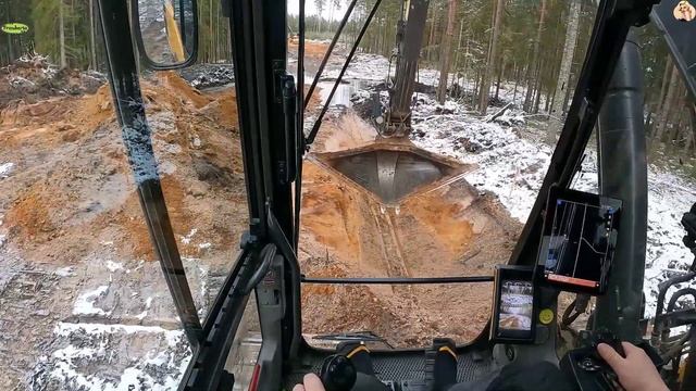Строительство, дренажные работы на лесной дороге, обзор смотреть онлайн