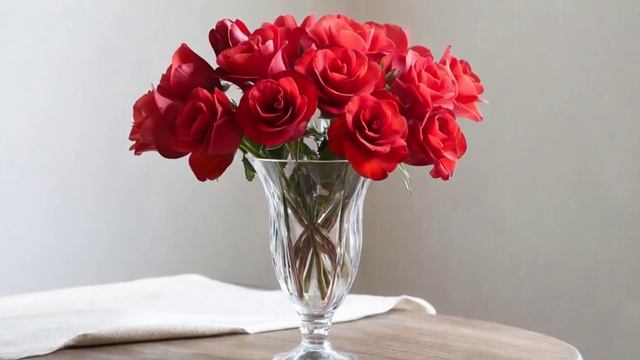 Футаж. Розы в вазе. смотреть онлайн