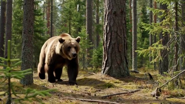 Футаж. Лес. Медведь. смотреть онлайн