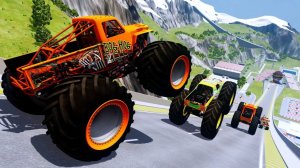 МУЛЬТИКИ ПРО МАШИНКИ Эпические прыжки и столкновения на скоростном монстр-траке Beamng Drive #30