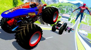 МУЛЬТИКИ ПРО МАШИНКИ Эпические прыжки и столкновения на скоростном монстр-траке Beamng Drive #29