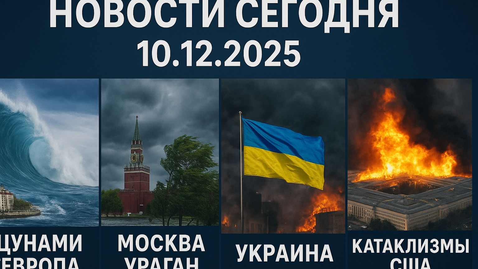 Новости Сегодня 10.12.2025 - Цунами Европа, Москва Ураган, Украина, Катаклизмы США смотреть онлайн