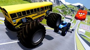 МУЛЬТИКИ ПРО МАШИНКИ Эпические прыжки и столкновения на скоростном монстр-траке Beamng Drive #28