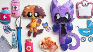 DOGDAY и Catnap беременна 🤰 / посмотри как проходят роды / бумажные истории