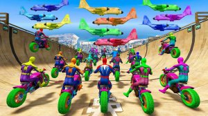 ГОНОЧНАЯ ТРАССА С ПРЕПЯТСТВИЯМИ ДЛЯ СУПЕРГЕРОЕВ 🎢 ЧЕЛОВЕК ПАУК ПРОТИВ БЭТМЕНА И ХАЛКА №12