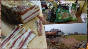 Сруб бани.Пробую сало.Грунт для адениума.