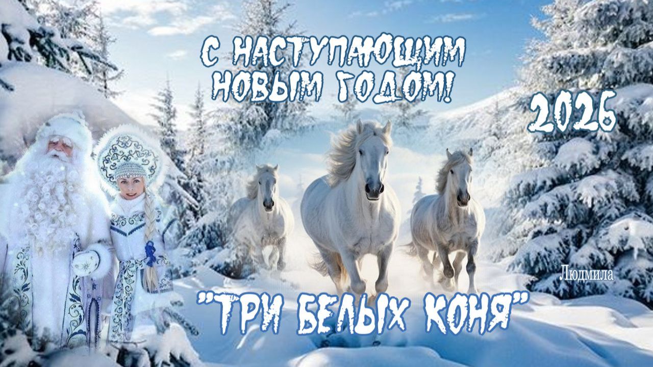 "Три белых коня" С наступающим 2026 годом! смотреть онлайн